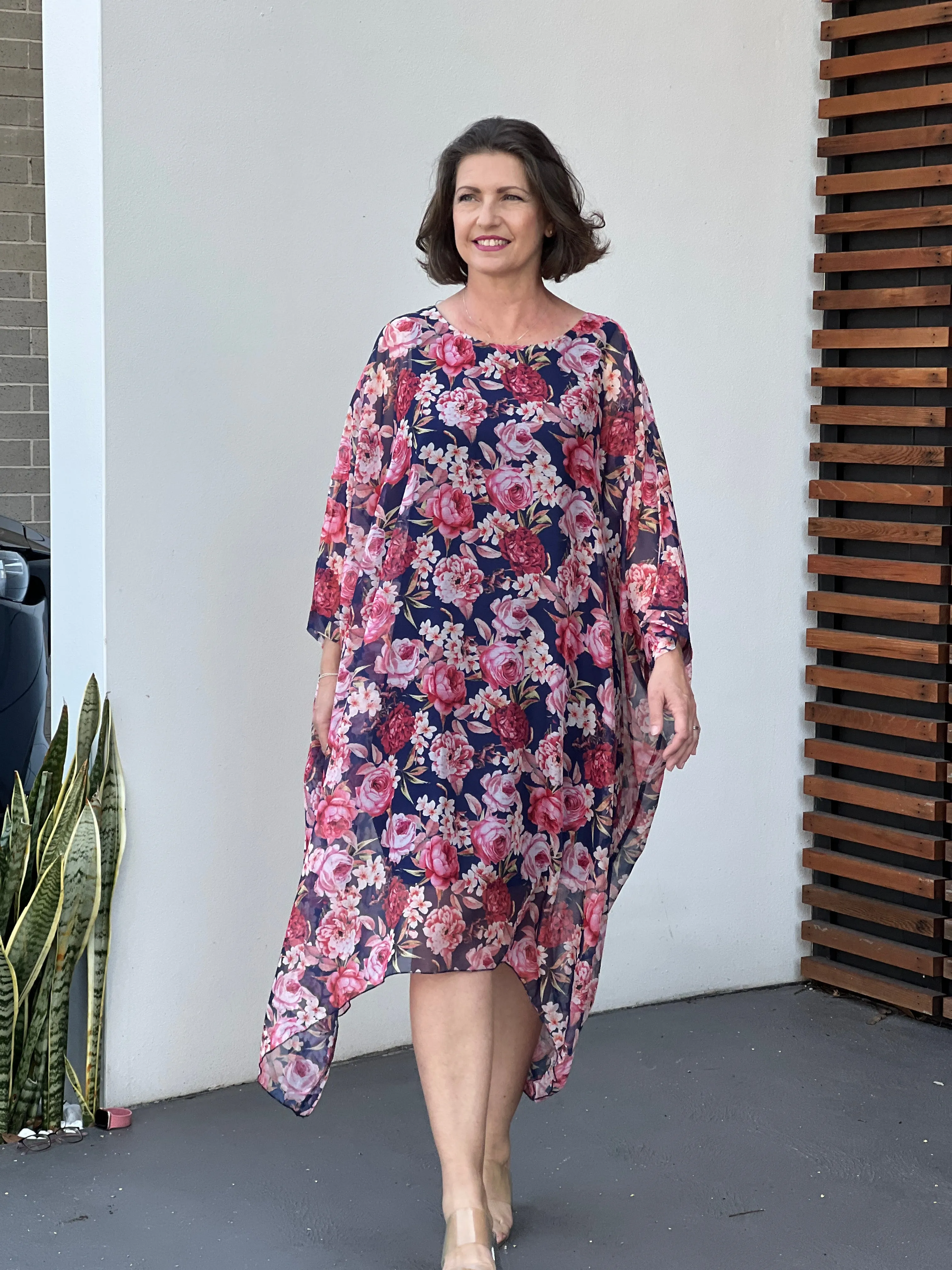 Xia Navy Floral Dress