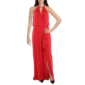 Xscape Womens Embellished Halter Evening Dress