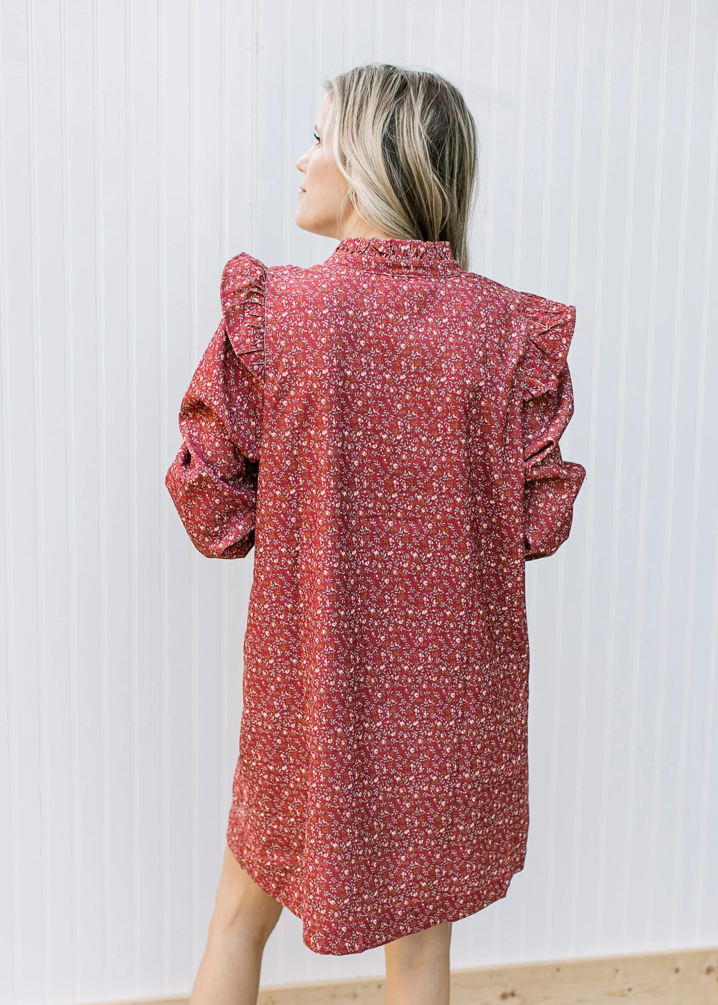 XZ Cranberry Floral Dress