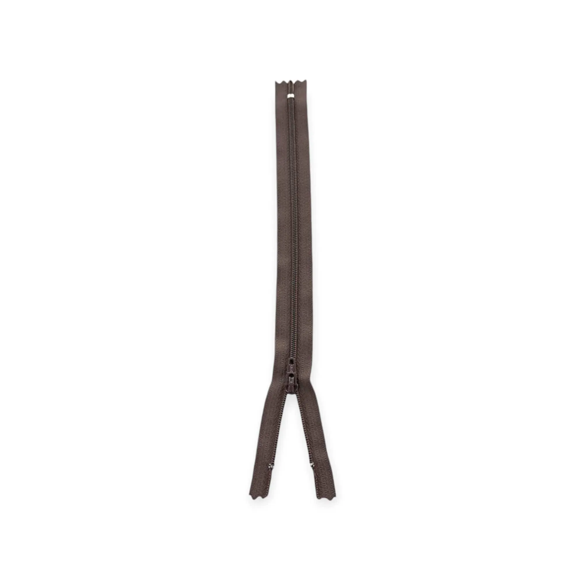 YKK Nylon Zip LT Chocolate 25cm