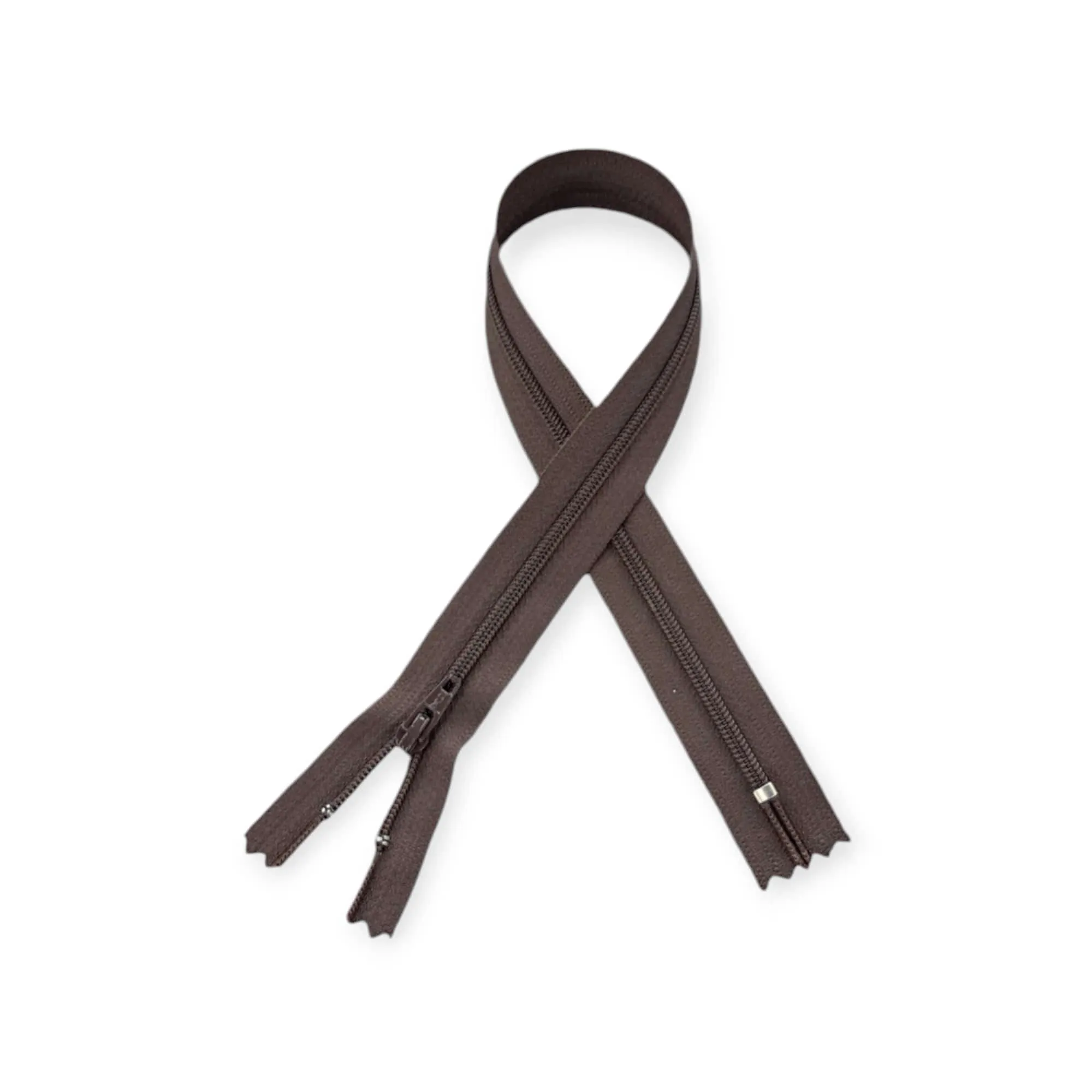 YKK Nylon Zip LT Chocolate 25cm