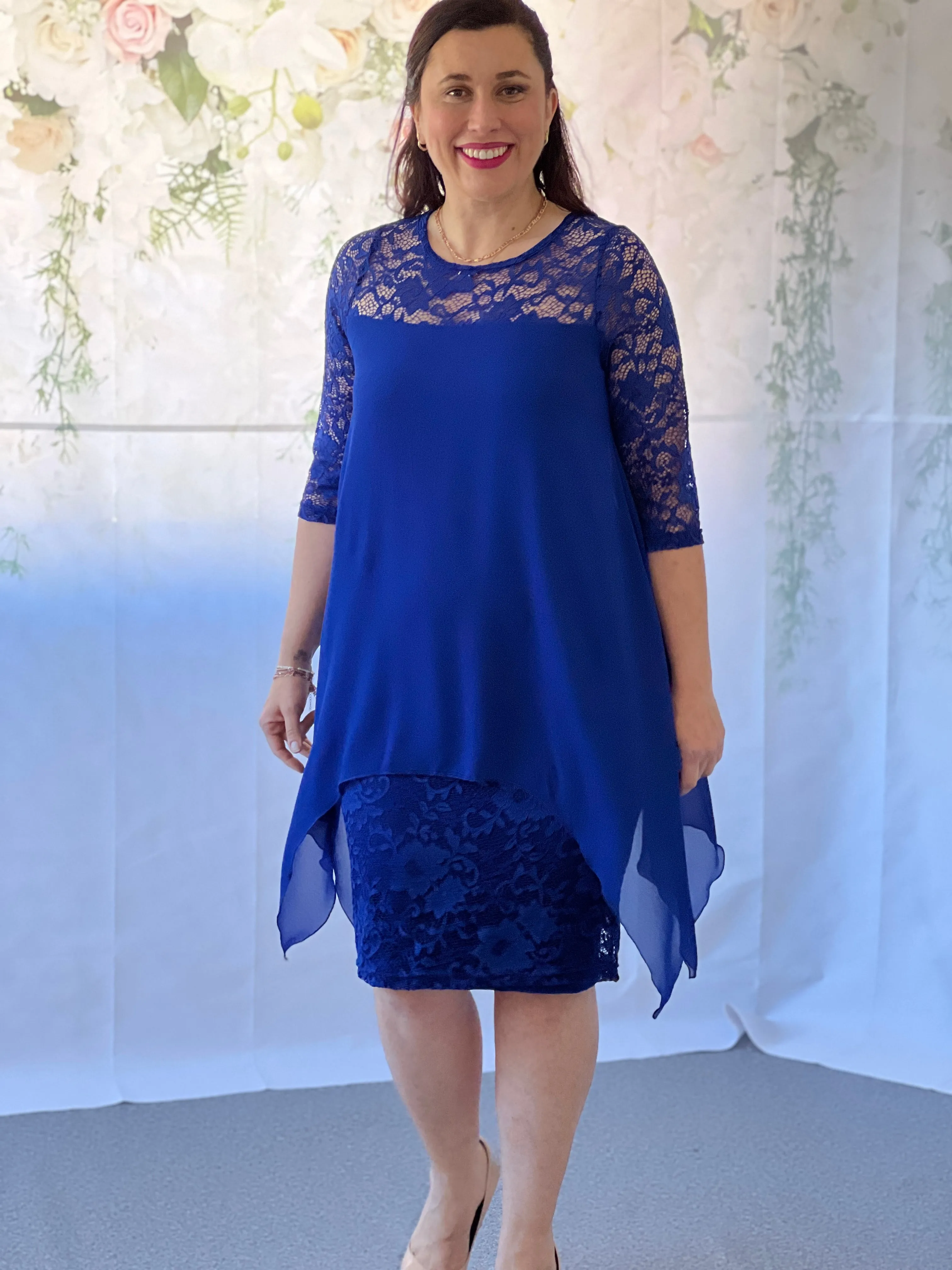 Zelda Royal Blue Lace Dress