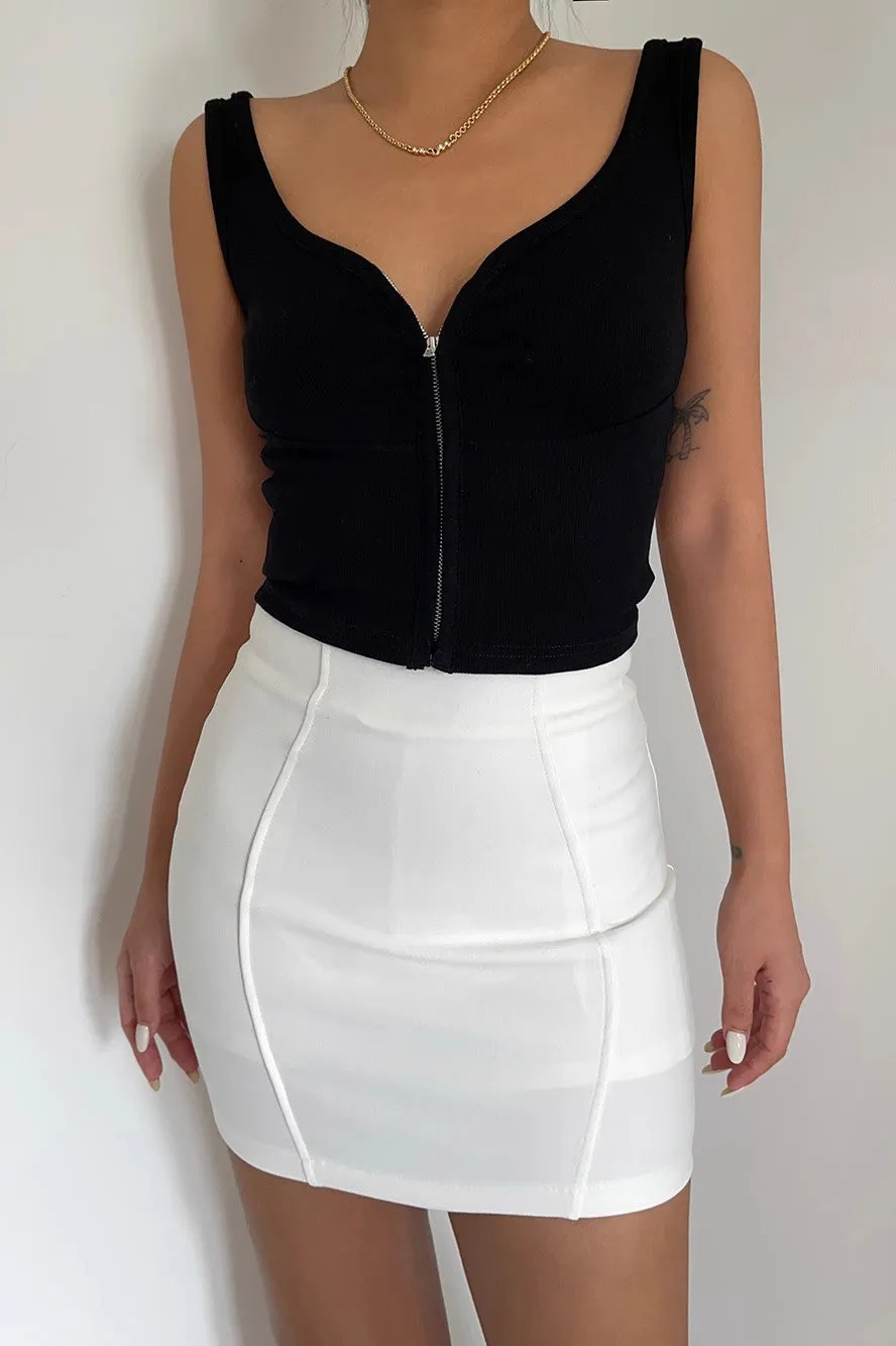 Zip Detail Nature Fitted Workout Cami Top