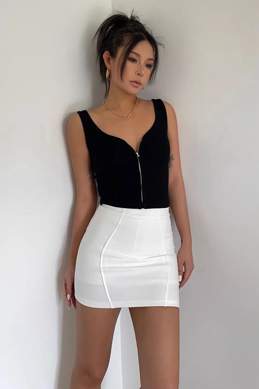 Zip Detail Nature Fitted Workout Cami Top