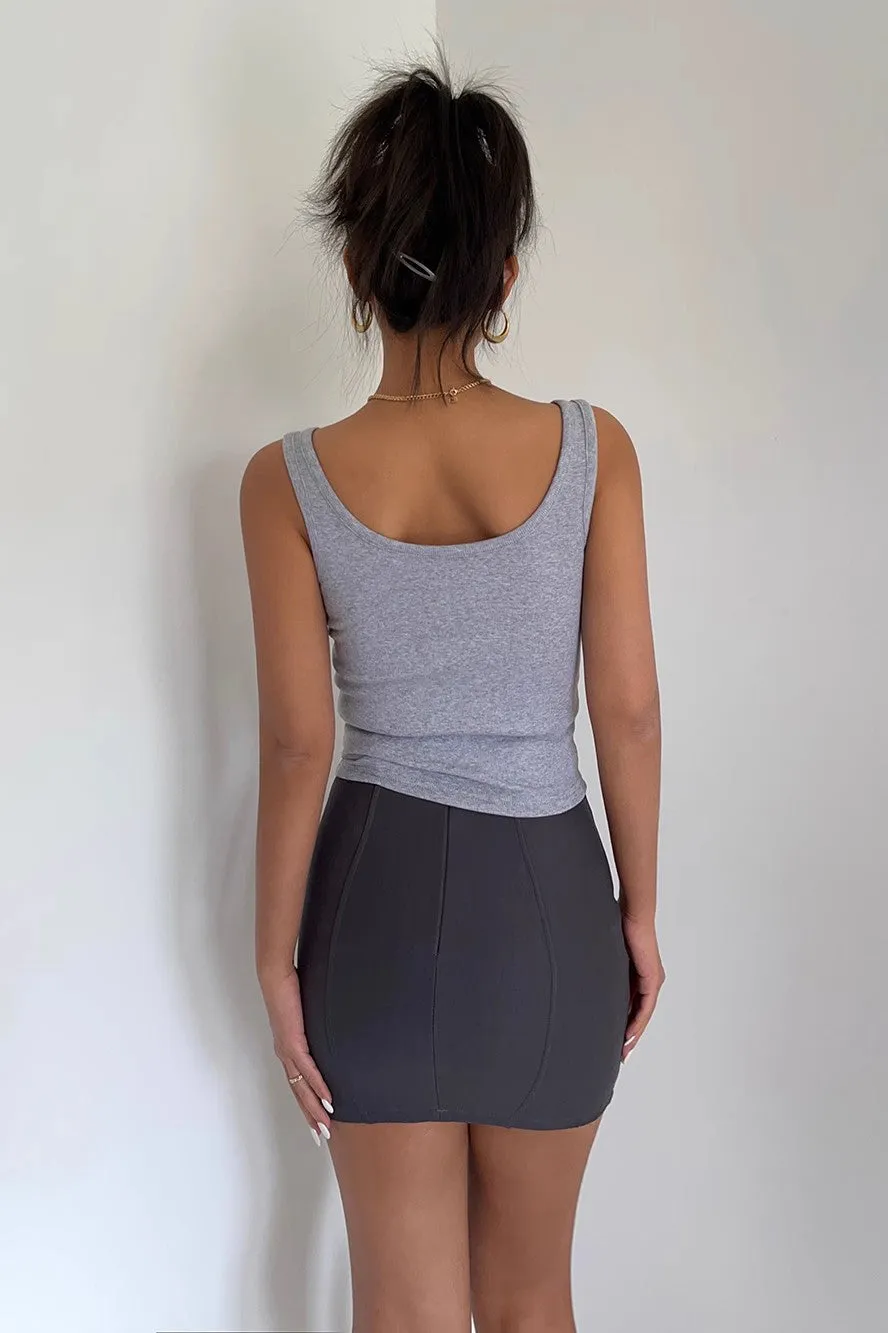Zip Detail Nature Fitted Workout Cami Top