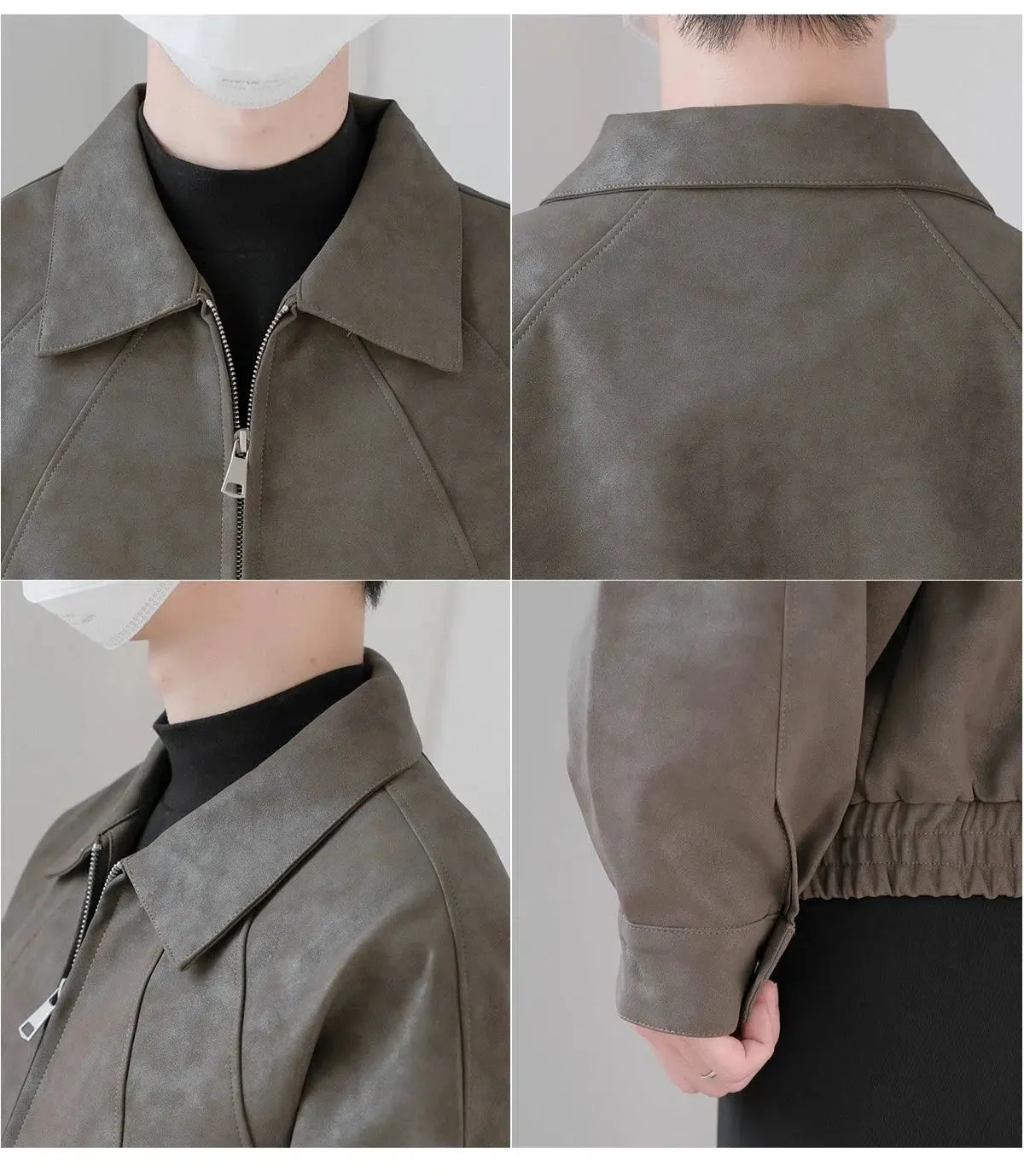 Zip-Up Faux Leather Jacket