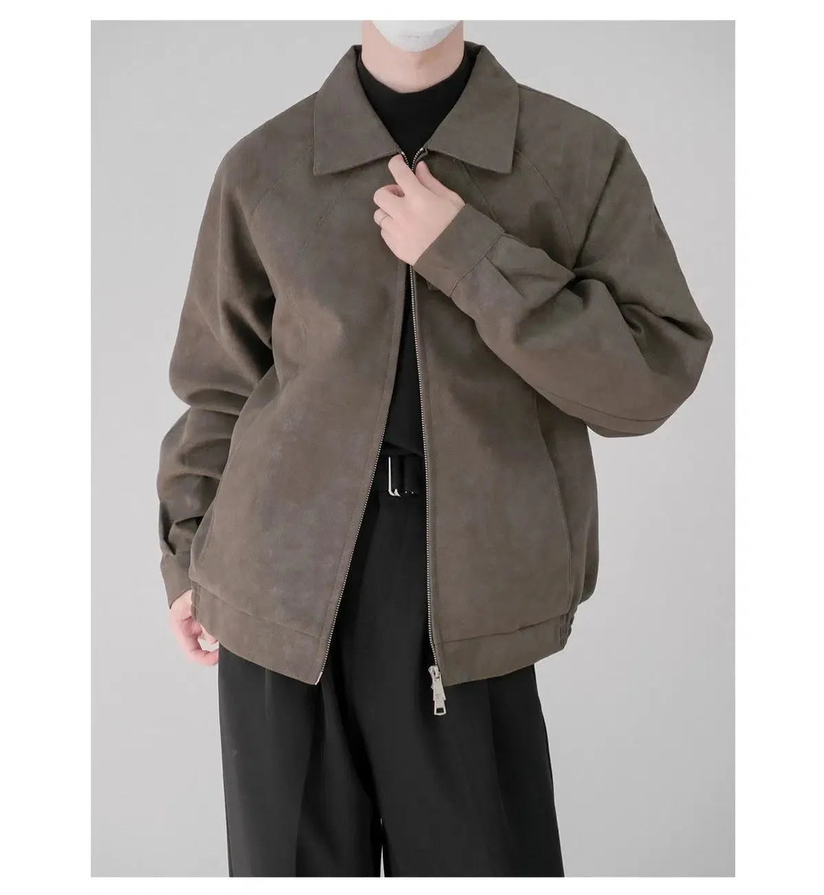 Zip-Up Faux Leather Jacket