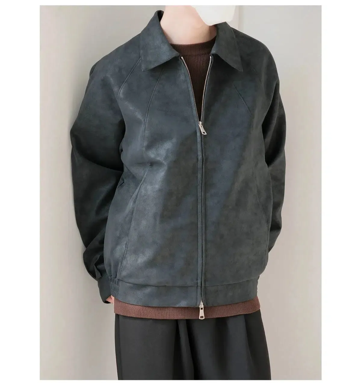 Zip-Up Faux Leather Jacket