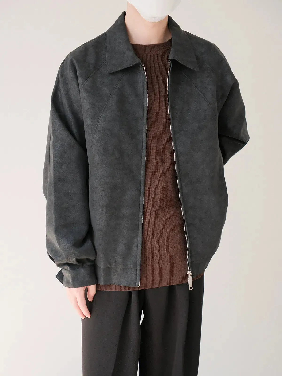 Zip-Up Faux Leather Jacket