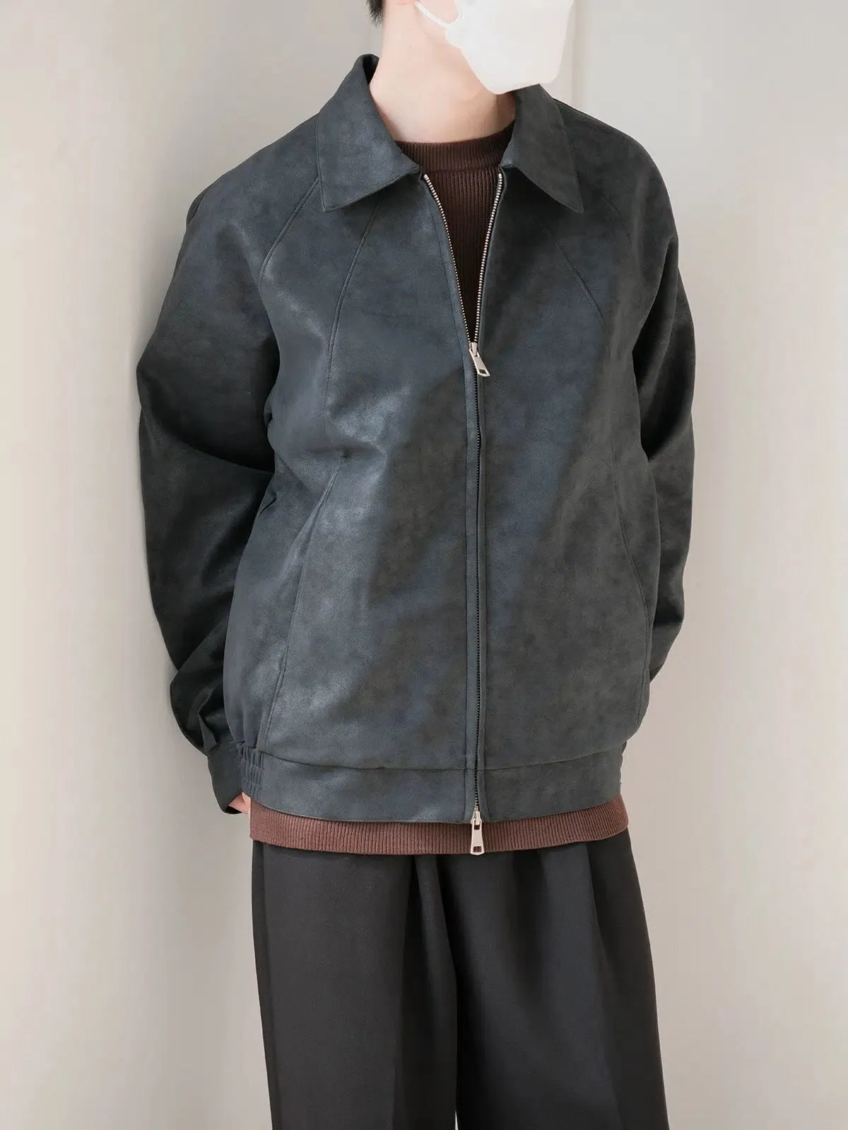 Zip-Up Faux Leather Jacket